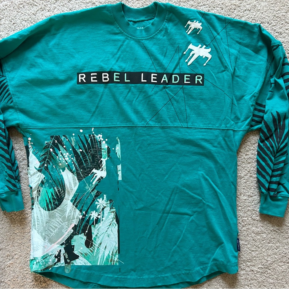 Disney Rebel Leader Teal Star Wars Spirit Jersey size Small Rogue One